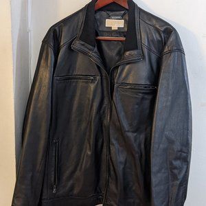 MICHAEL Michael Kors Men's Leather Moto Bomber Jacket
